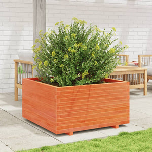 vidaXL Garden Planter Wax Brown 90x90x49.5 cm Solid Wood Pine