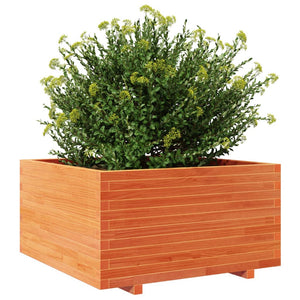 vidaXL Garden Planter Wax Brown 90x90x49.5 cm Solid Wood Pine