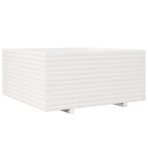 vidaXL Garden Planter White 100x100x49.5 cm Solid Wood Pine