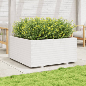 vidaXL Garden Planter White 100x100x49.5 cm Solid Wood Pine