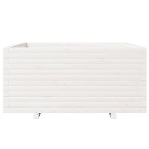 vidaXL Garden Planter White 100x100x49.5 cm Solid Wood Pine