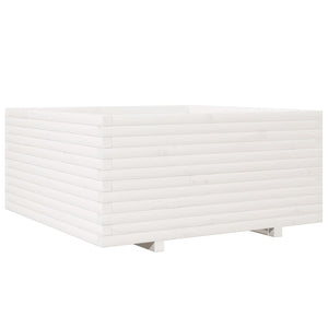 vidaXL Garden Planter White 100x100x49.5 cm Solid Wood Pine