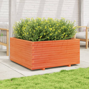 vidaXL Garden Planter Wax Brown 100x100x49.5 cm Solid Wood Pine