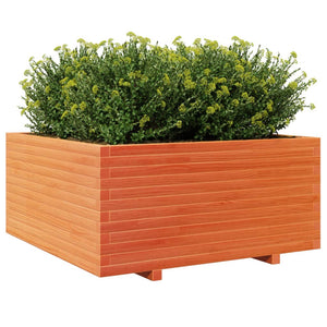 vidaXL Garden Planter Wax Brown 100x100x49.5 cm Solid Wood Pine