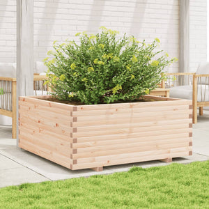 vidaXL Garden Planter 110x110x49.5 cm Solid Wood Pine