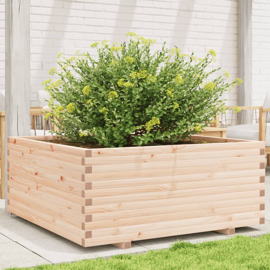 vidaXL Garden Planter 110x110x49.5 cm Solid Wood Pine