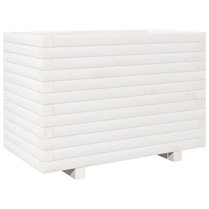 vidaXL Garden Planter White 70x40x49.5 cm Solid Wood Pine