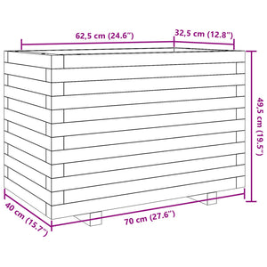 vidaXL Garden Planter Wax Brown 70x40x49.5 cm Solid Wood Pine