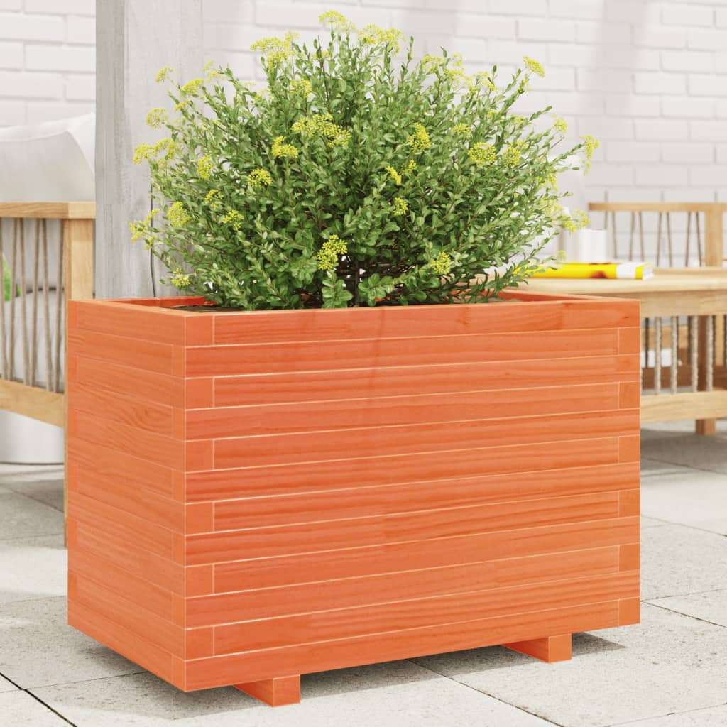 vidaXL Garden Planter Wax Brown 70x40x49.5 cm Solid Wood Pine