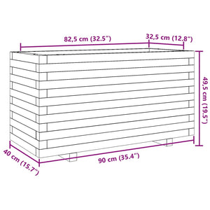 vidaXL Garden Planter Wax Brown 90x40x49.5 cm Solid Wood Pine