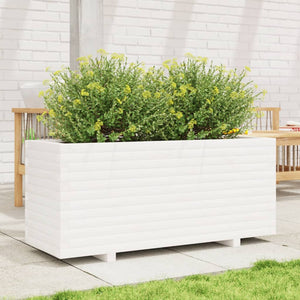 vidaXL Garden Planter White 110x40x49.5 cm Solid Wood Pine