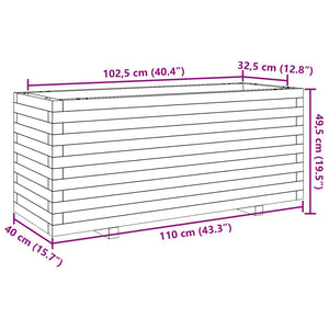 vidaXL Garden Planter White 110x40x49.5 cm Solid Wood Pine