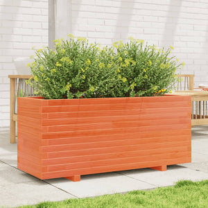 vidaXL Garden Planter Wax Brown 110x40x49.5 cm Solid Wood Pine