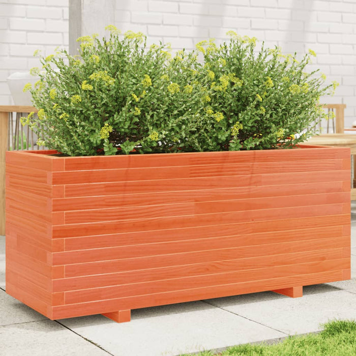 vidaXL Garden Planter Wax Brown 110x40x49.5 cm Solid Wood Pine