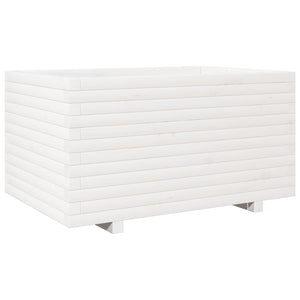 vidaXL Garden Planter White 90x60x49.5 cm Solid Wood Pine