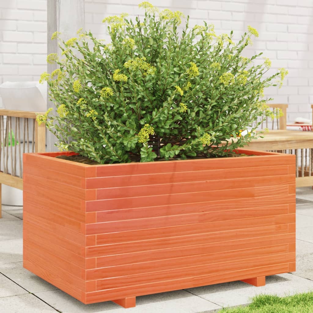 vidaXL Garden Planter Wax Brown 90x60x49.5 cm Solid Wood Pine