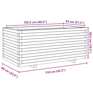 vidaXL Garden Planter 110x60x49.5 cm Solid Wood Pine