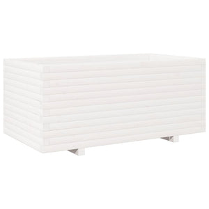 vidaXL Garden Planter White 110x60x49.5 cm Solid Wood Pine