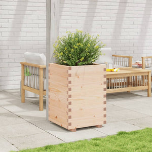 vidaXL Garden Planter 50x50x72.5 cm Solid Wood Pine