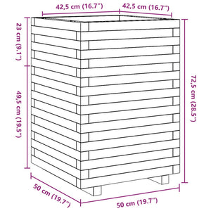 vidaXL Garden Planter 50x50x72.5 cm Solid Wood Pine