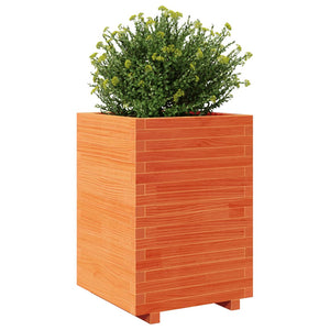 vidaXL Garden Planter Wax Brown 50x50x72.5 cm Solid Wood Pine