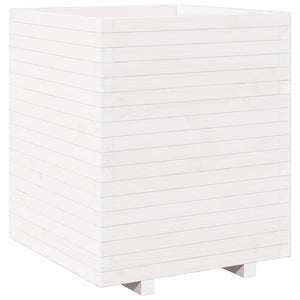 vidaXL Garden Planter White 60x60x72.5 cm Solid Wood Pine