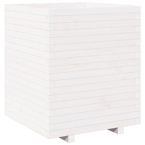 vidaXL Garden Planter White 60x60x72.5 cm Solid Wood Pine