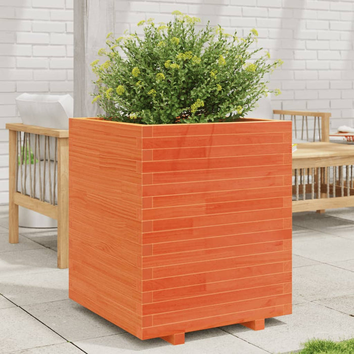 vidaXL Garden Planter Wax Brown 60x60x72.5 cm Solid Wood Pine