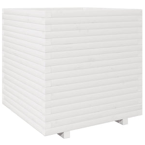 vidaXL Garden Planter White 70x70x72.5 cm Solid Wood Pine