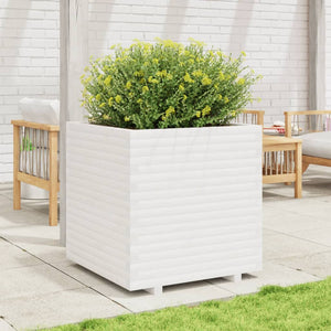 vidaXL Garden Planter White 70x70x72.5 cm Solid Wood Pine