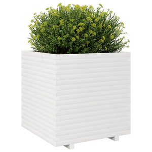 vidaXL Garden Planter White 70x70x72.5 cm Solid Wood Pine