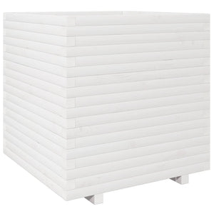 vidaXL Garden Planter White 70x70x72.5 cm Solid Wood Pine