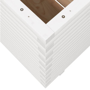 vidaXL Garden Planter White 70x70x72.5 cm Solid Wood Pine