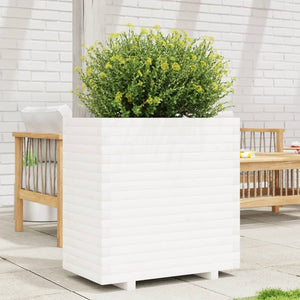 vidaXL Garden Planter White 70x40x72.5 cm Solid Wood Pine