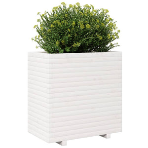 vidaXL Garden Planter White 70x40x72.5 cm Solid Wood Pine