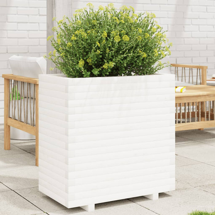 vidaXL Garden Planter White 70x40x72.5 cm Solid Wood Pine