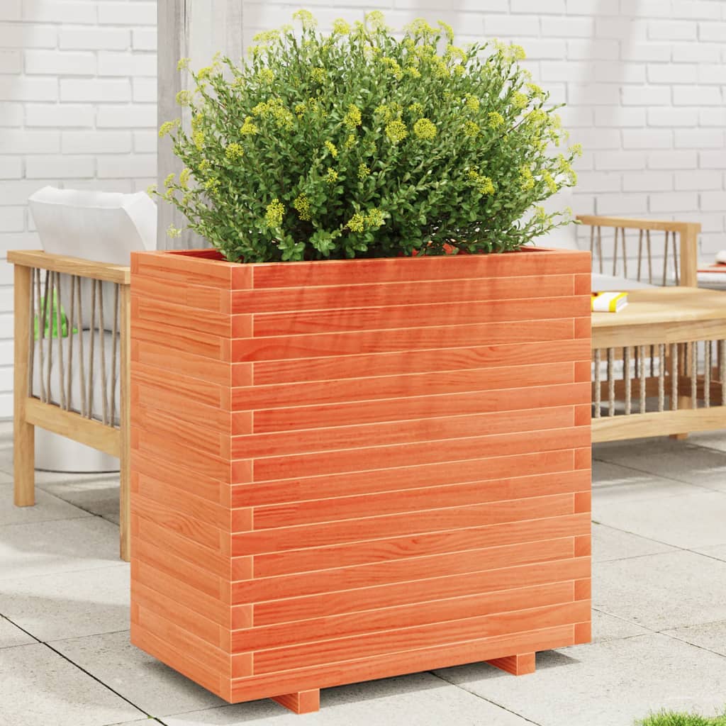 vidaXL Garden Planter Wax Brown 70x40x72.5 cm Solid Wood Pine