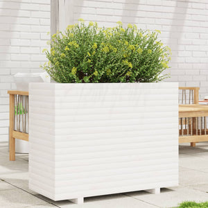 vidaXL Garden Planter White 90x40x72.5 cm Solid Wood Pine