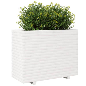 vidaXL Garden Planter White 90x40x72.5 cm Solid Wood Pine