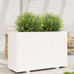 vidaXL Garden Planter White 110x40x72.5 cm Solid Wood Pine