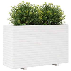 vidaXL Garden Planter White 110x40x72.5 cm Solid Wood Pine