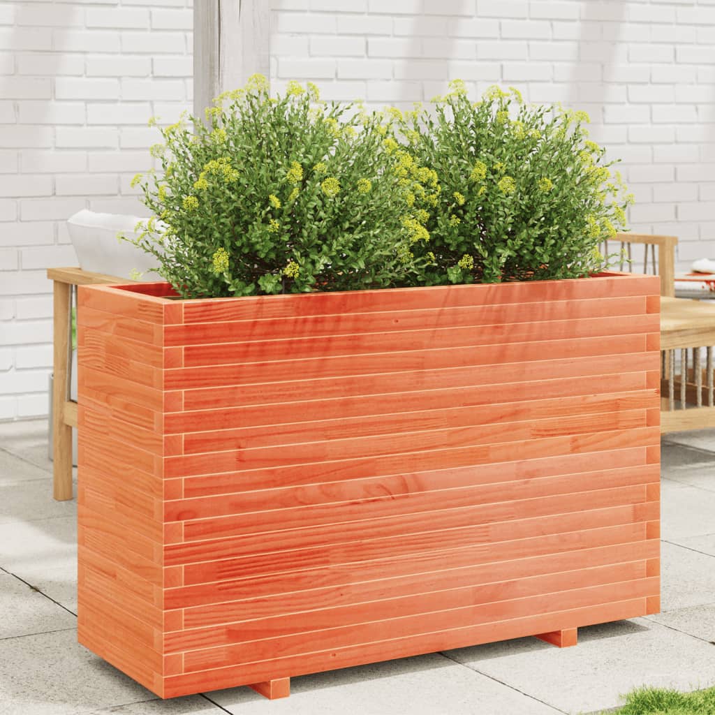 vidaXL Garden Planter Wax Brown 110x40x72.5 cm Solid Wood Pine