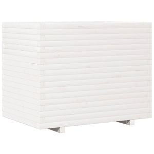 vidaXL Garden Planter White 90x60x72.5 cm Solid Wood Pine