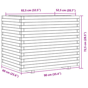 vidaXL Garden Planter Wax Brown 90x60x72.5 cm Solid Wood Pine