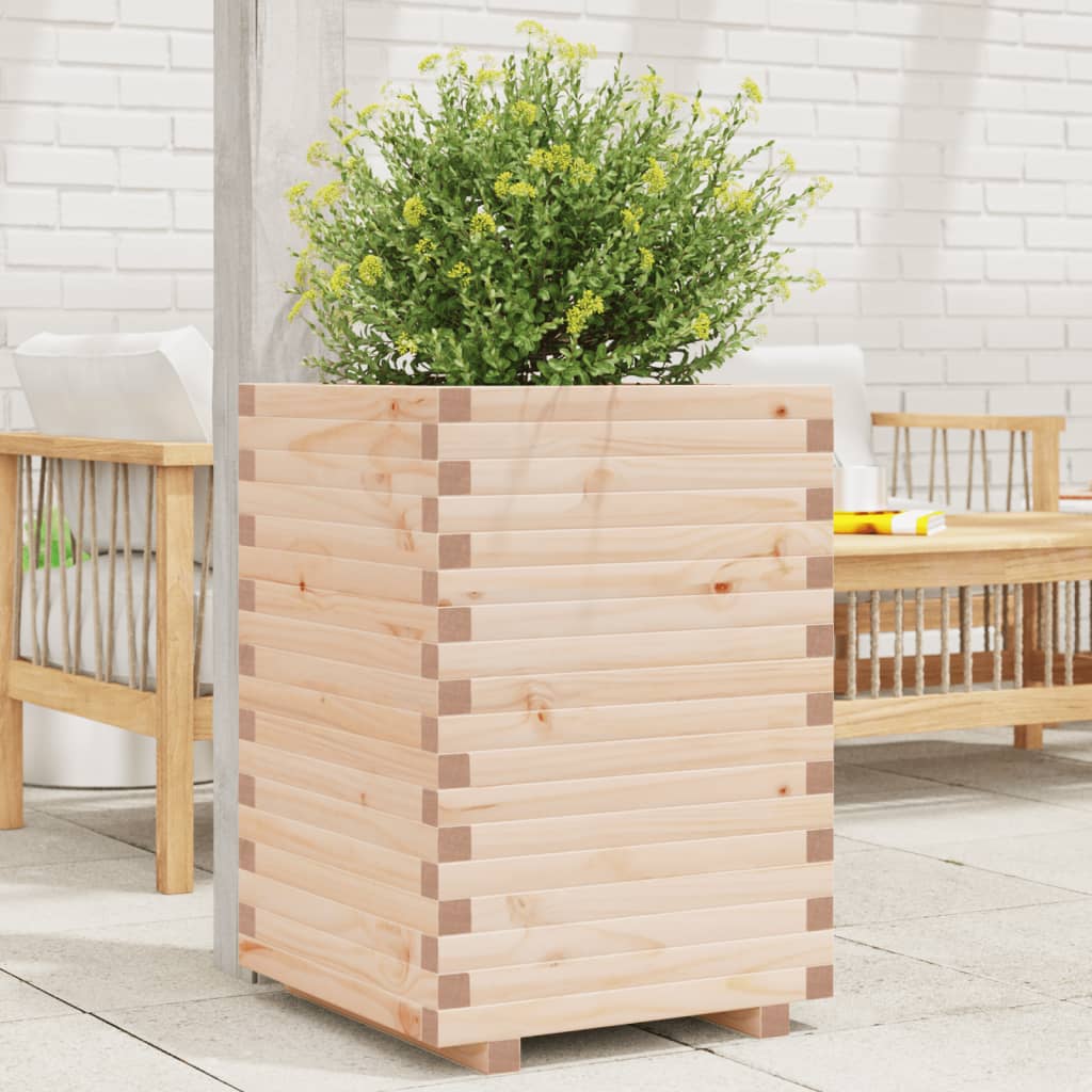 vidaXL Garden Planter 50x50x72 cm Solid Wood Pine