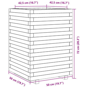 vidaXL Garden Planter White 50x50x72 cm Solid Wood Pine