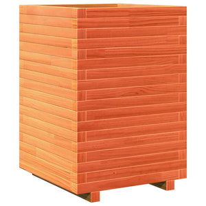 vidaXL Garden Planter Wax Brown 50x50x72 cm Solid Wood Pine