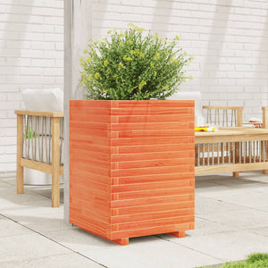 vidaXL Garden Planter Wax Brown 50x50x72 cm Solid Wood Pine