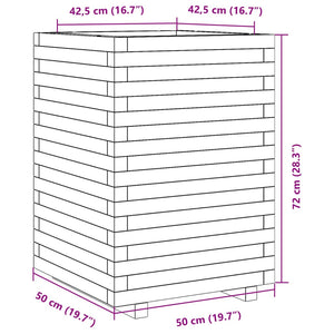 vidaXL Garden Planter Wax Brown 50x50x72 cm Solid Wood Pine