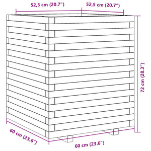 vidaXL Garden Planter 60x60x72 cm Solid Wood Pine